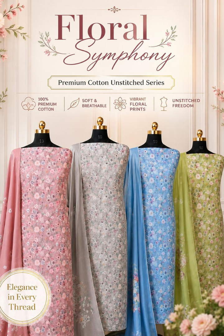 Floral Symphony Thread Embroidered Collection | 2458-2461