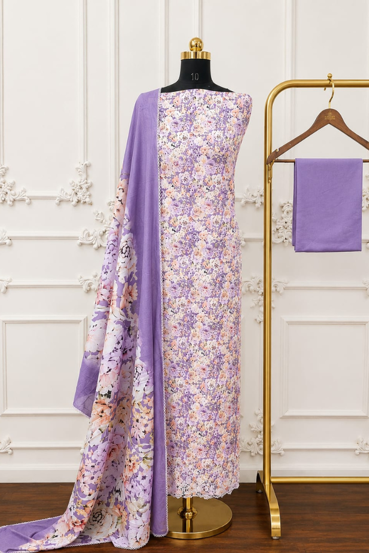 English Garden Floral Thread Embroidered Collection | 2462-2465