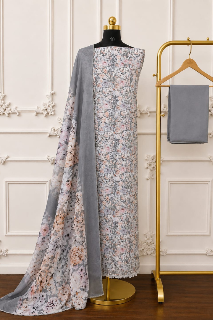 English Garden Floral Thread Embroidered Collection | 2462-2465