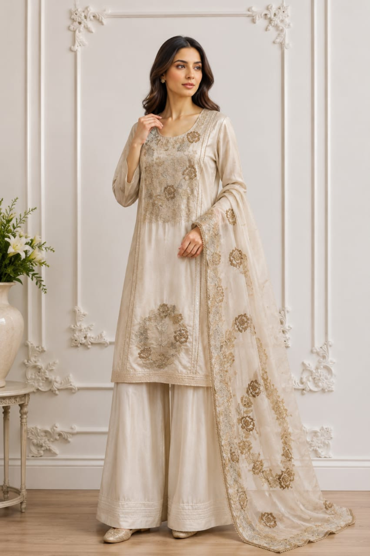 Premium kanchipuram Silk Sharara Set | 2201