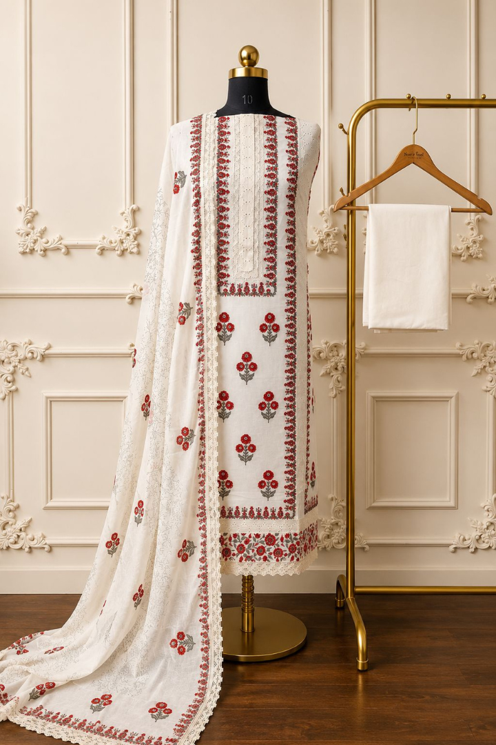 Presenting Exclusive Cotton With Chikankari Lace Edition | 5601
