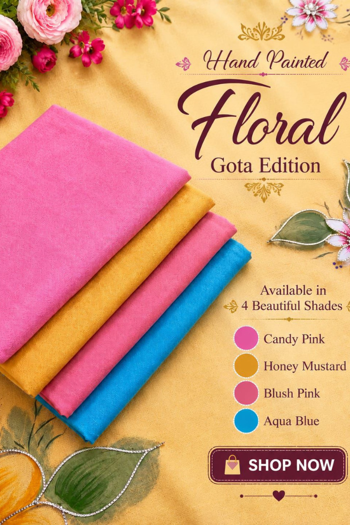 Hand Painted Floral Gota Work Edition | 2482-2485
