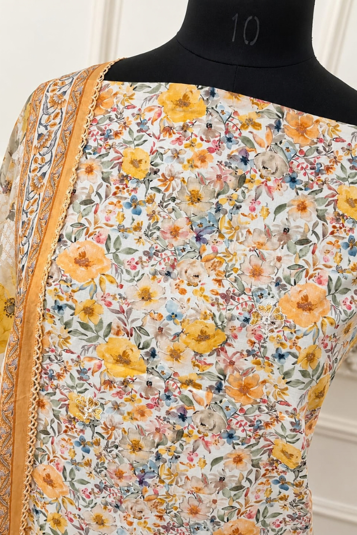 Premium Embroidered Cotton Suits | 1101