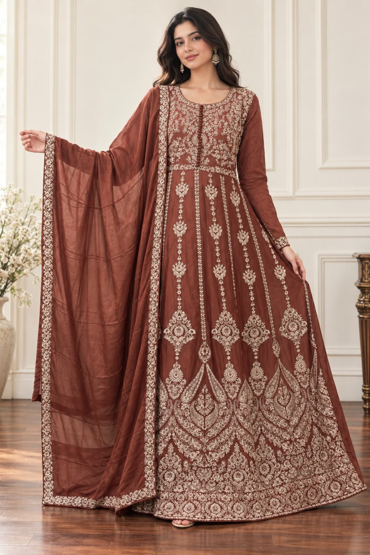 Gul e Meher Embroiderd Gawn | 5503