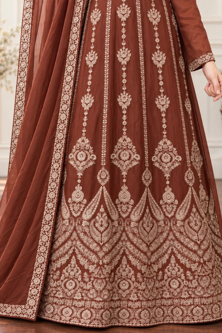 Gul e Meher Embroiderd Gawn | 5503