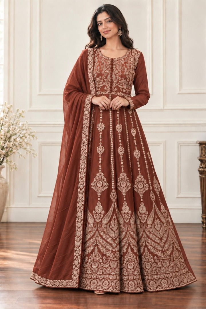 Gul e Meher Embroiderd Gawn | 5503