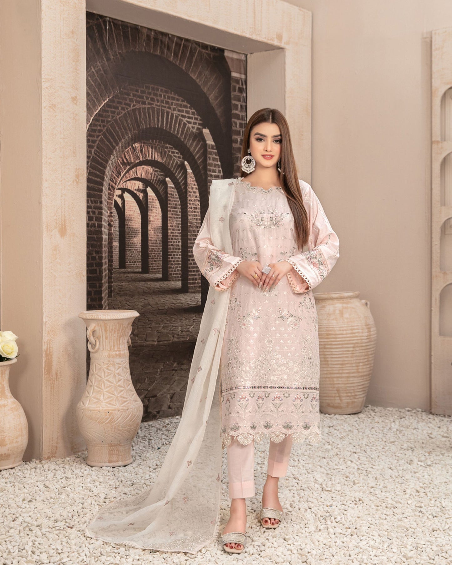 Nezarah 3 Piece Semi-Stitched Collection | D-9159