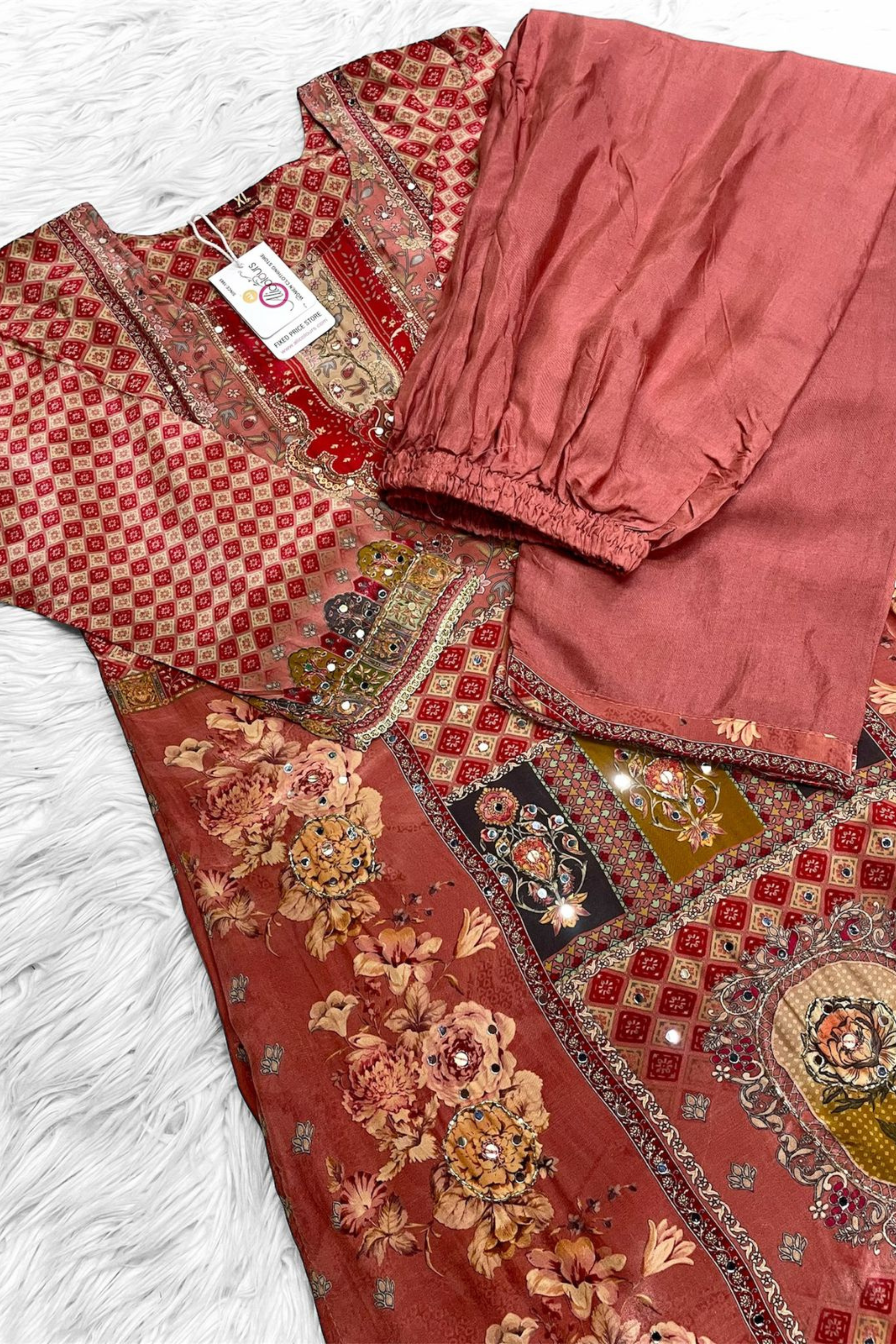 Royal Designer Floral Crepe Set - 1502