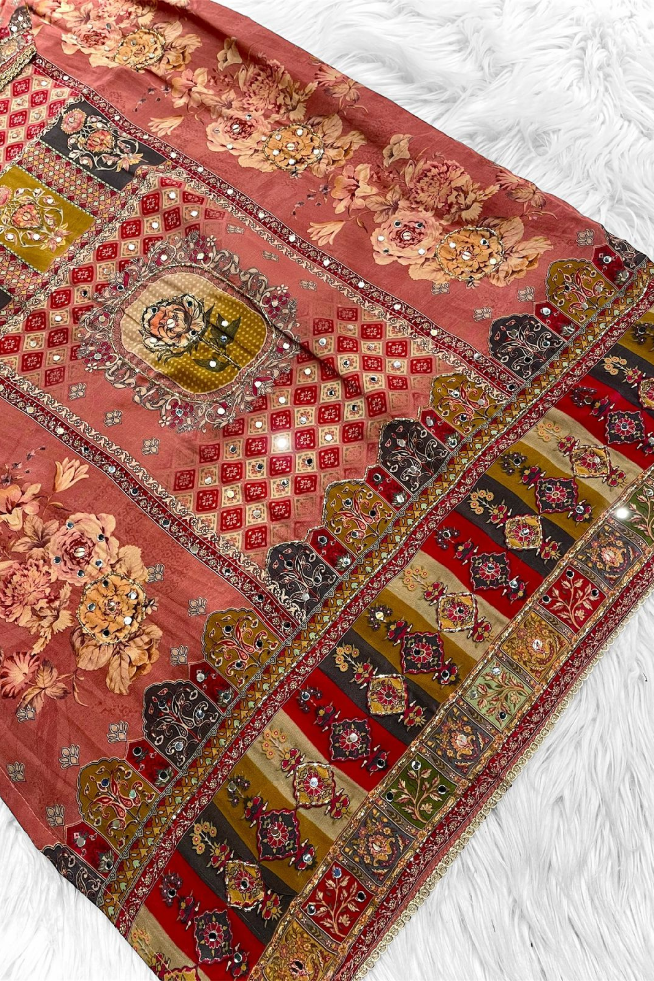 Royal Designer Floral Crepe Set - 1502