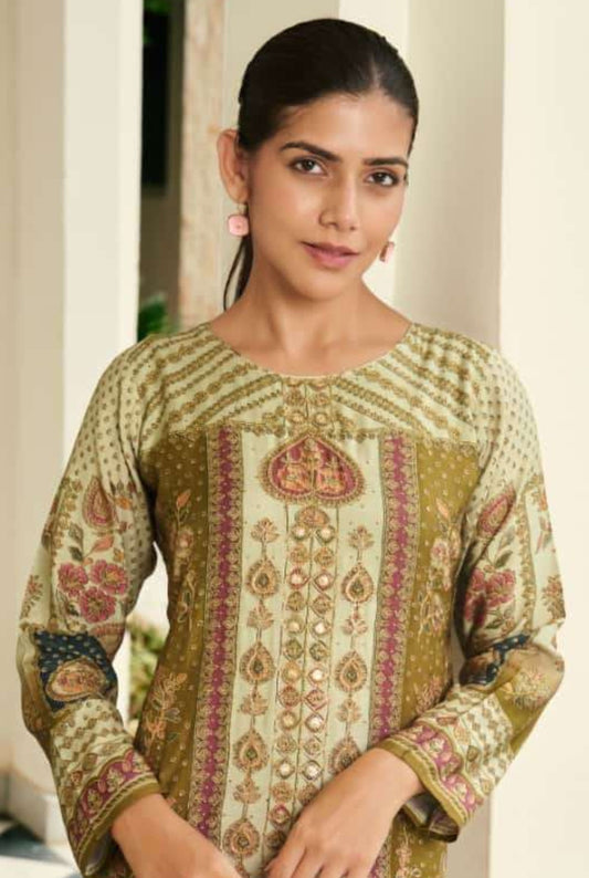 Printed Fancy Muslin Suit || 3101