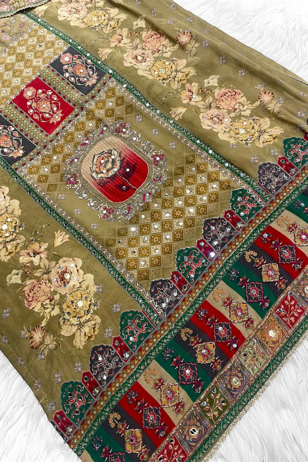 Royal Designer Floral Crepe Set - 1503