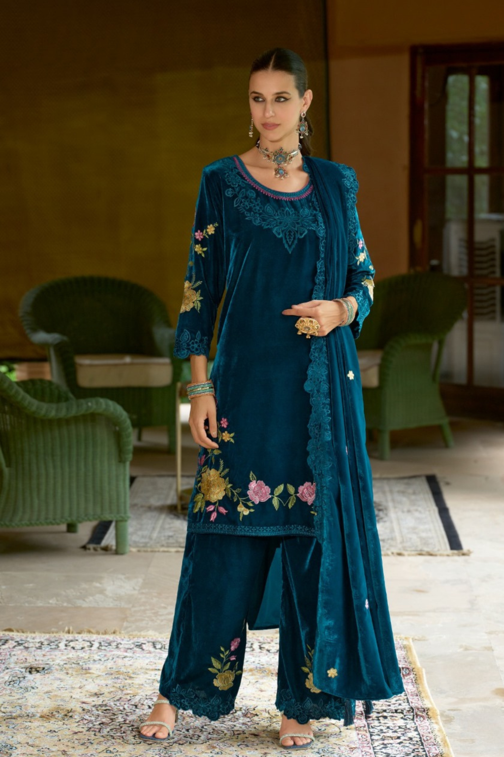 Eraya - Embroidered Velvet Design | 1003