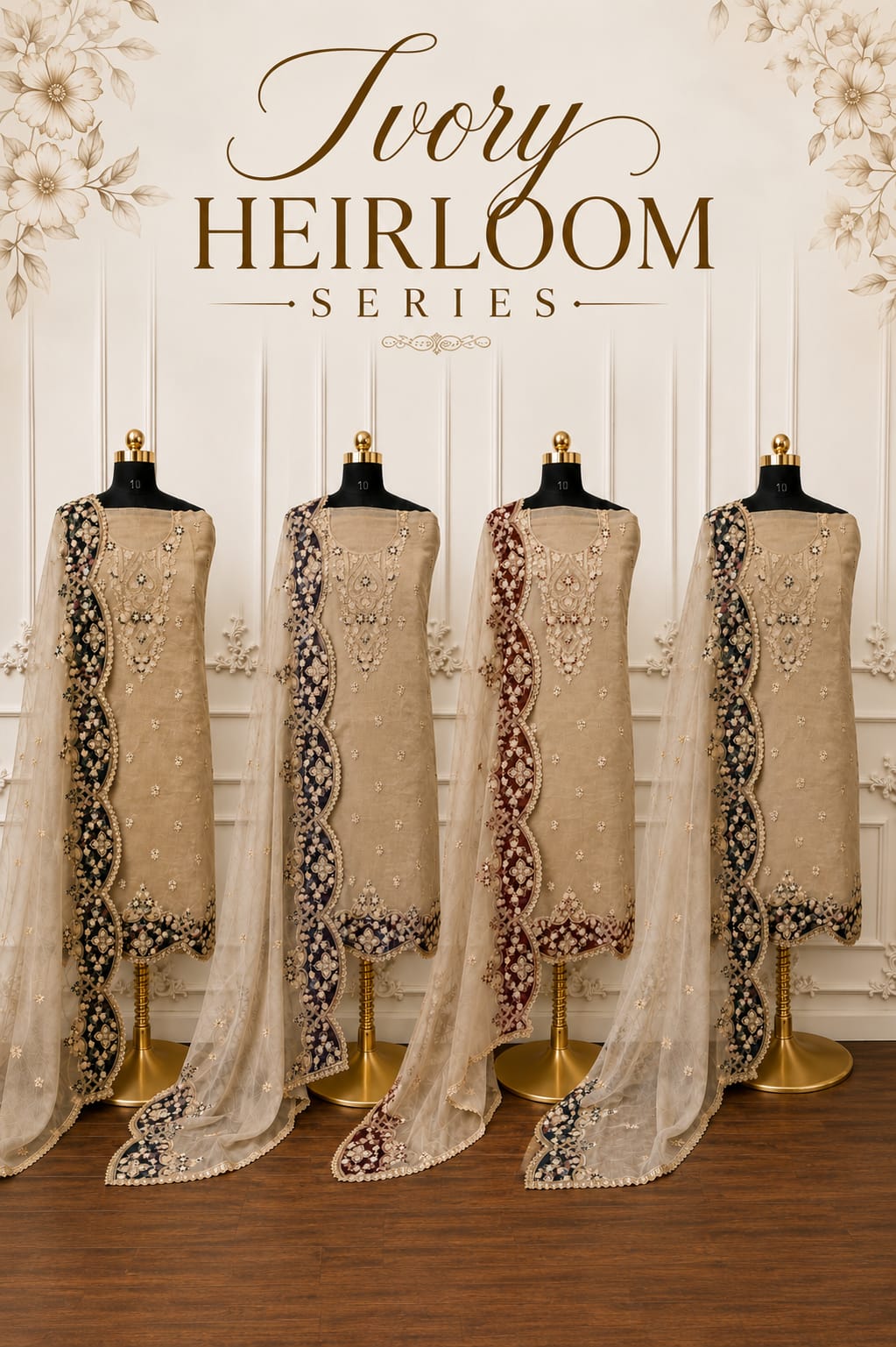 Ivory Heirloom Series Heavy Embroidered Party Collection | 2506-2509
