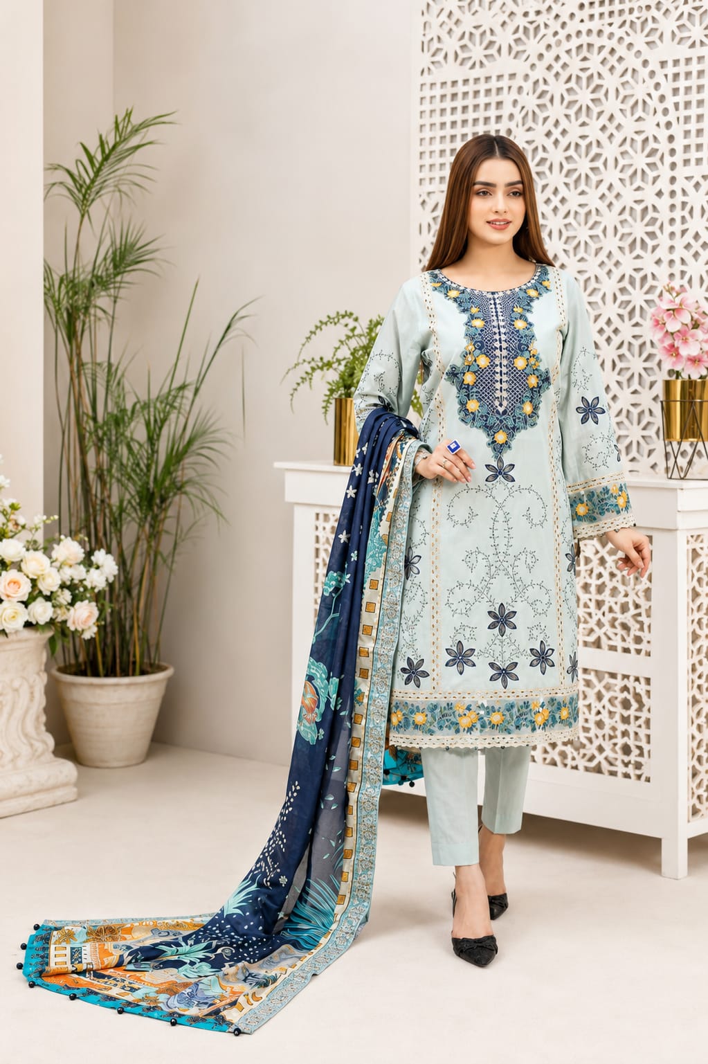 Embroidered Lawn Collection | 7500-7501