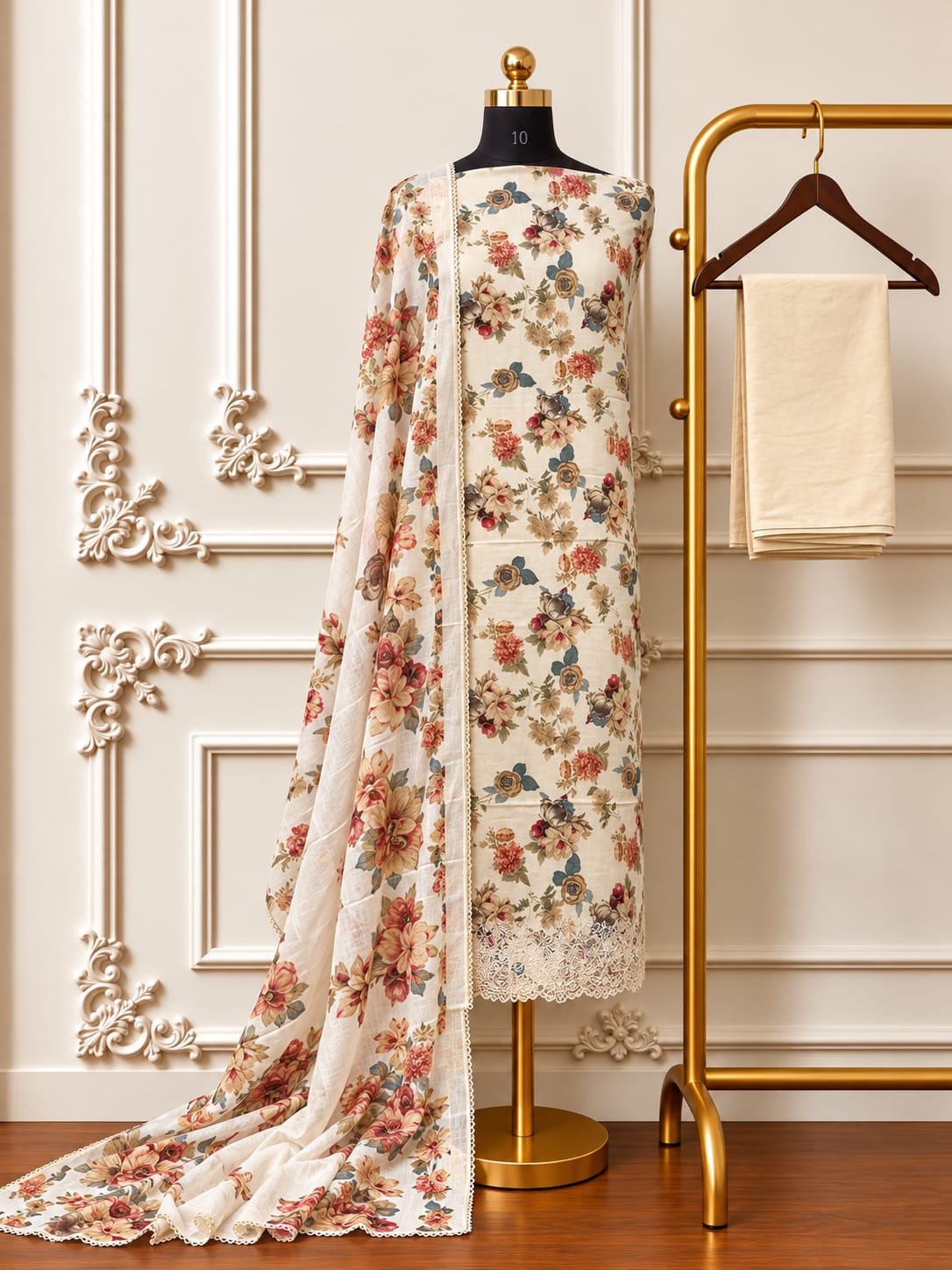 Premium Embroidered Cotton Suits | 6601