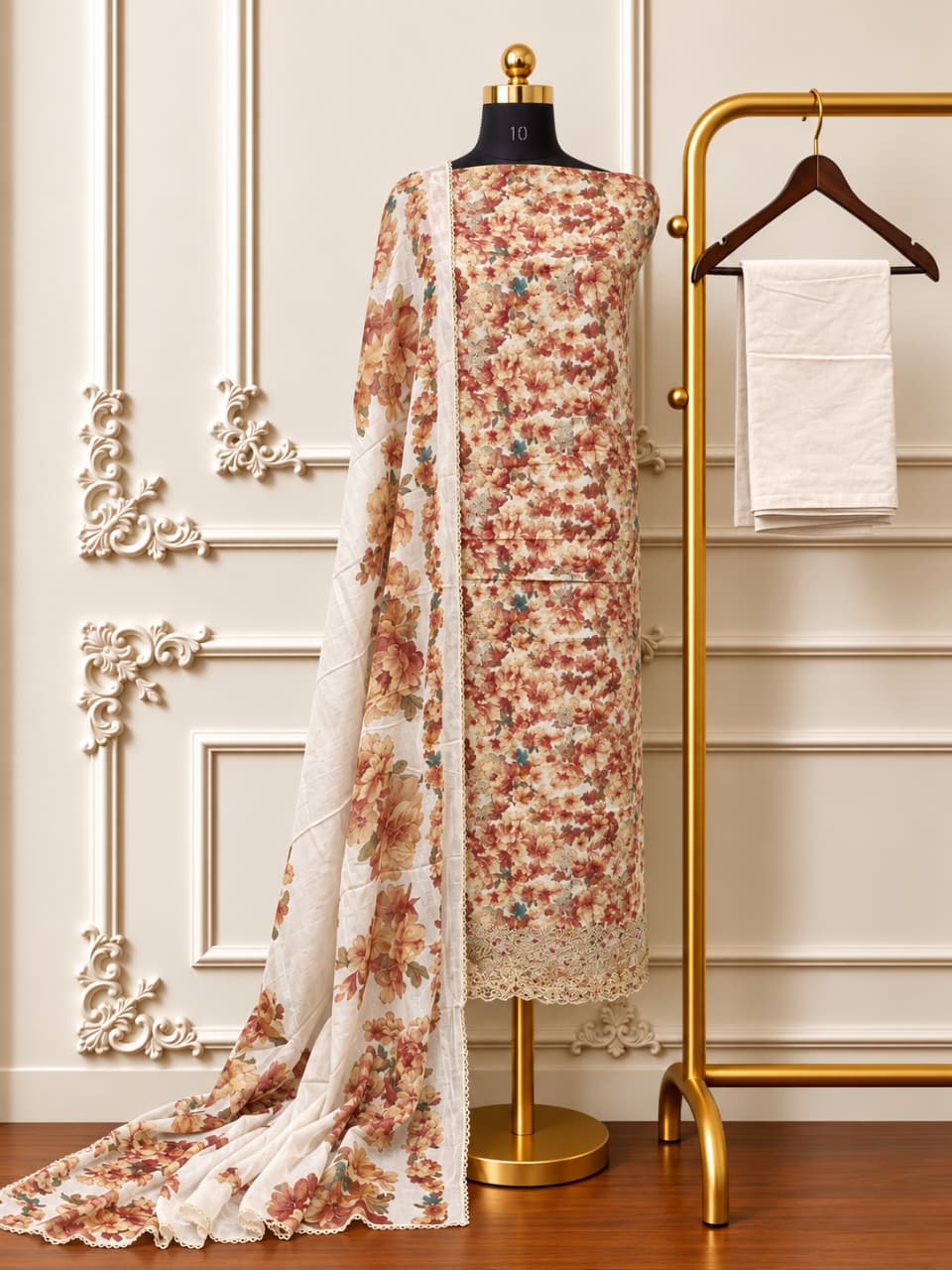 Premium Embroidered Cotton Suits | 6602