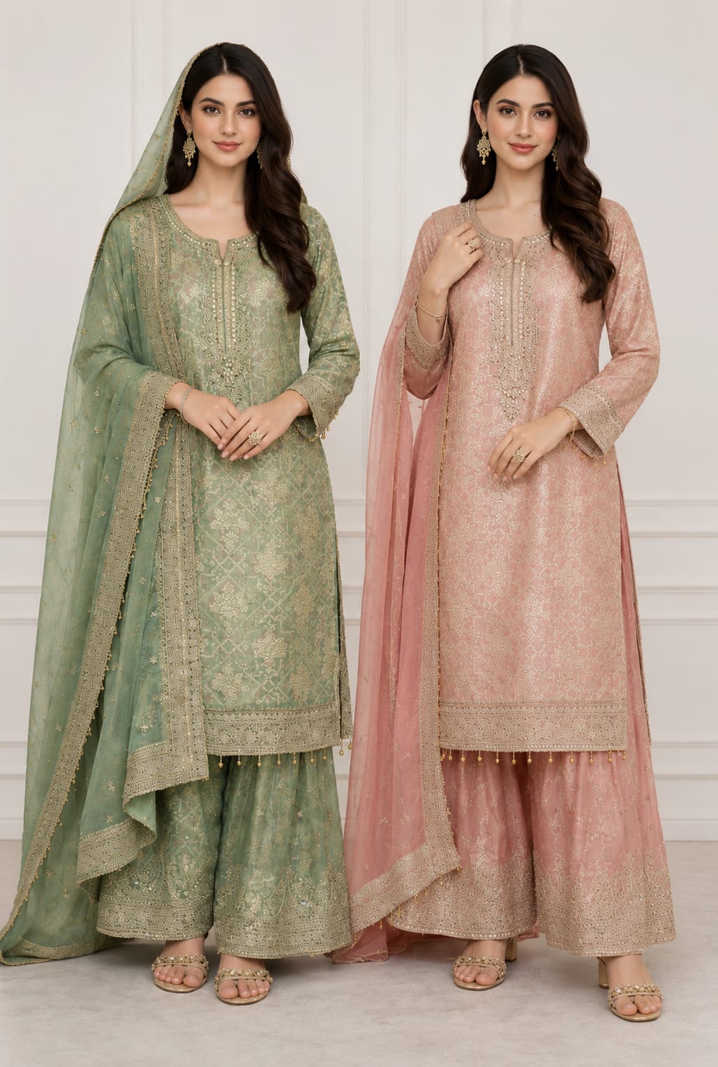 Fancy Banarasi Zari Silk Gharara Set