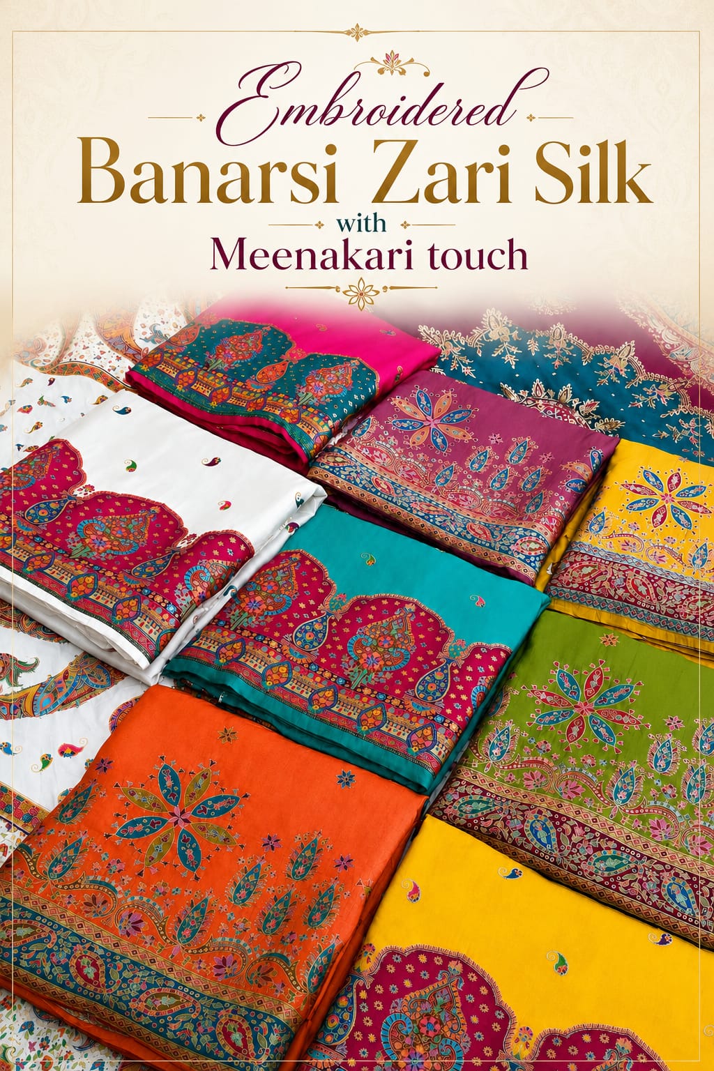 Embroidered Banarsi Zari Silk With Meenakari Touch | 2517-2524