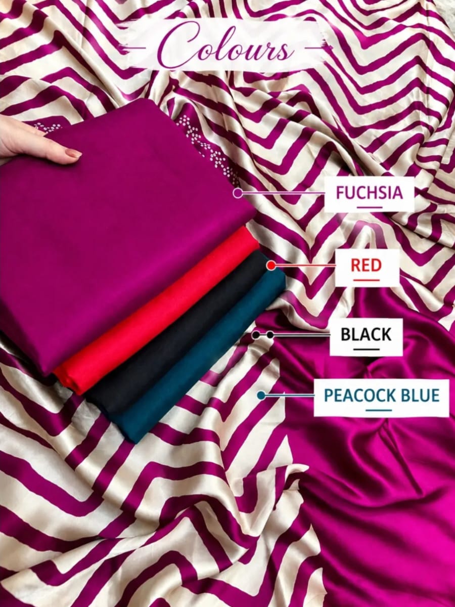 Bandhni Inspired Chevron Print Silk | 2514-2517
