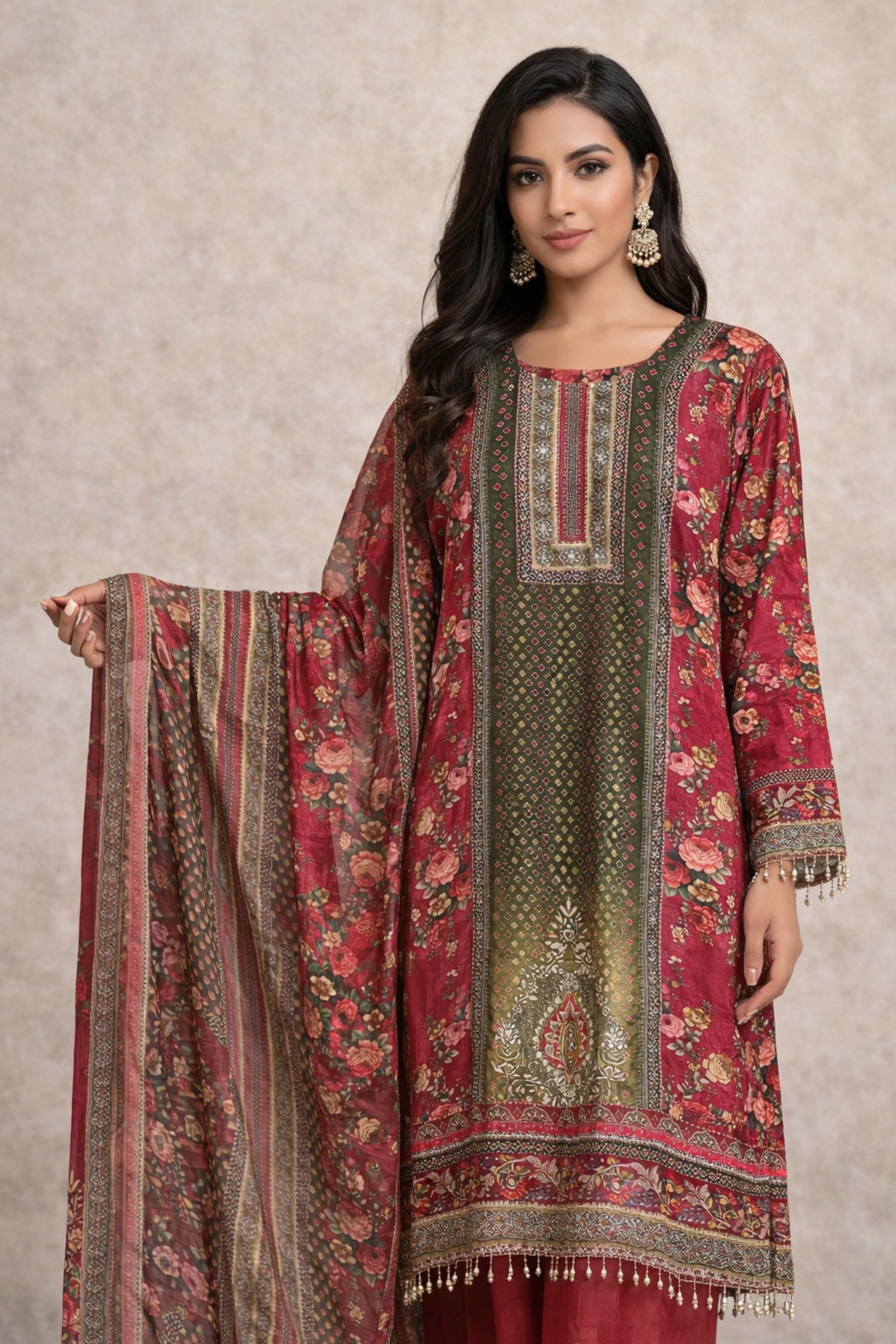 Premium Handwork crepe set | 1702