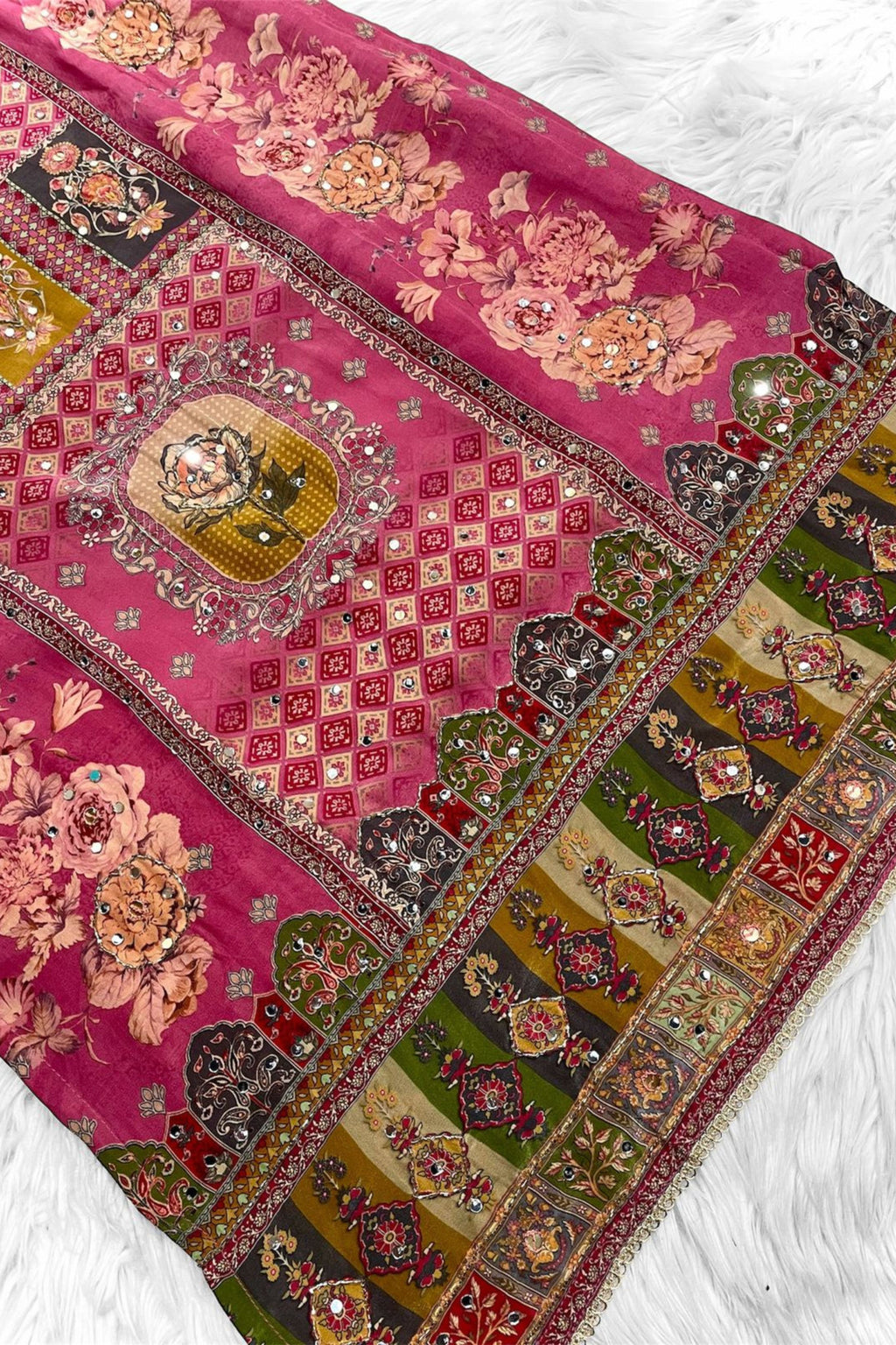 Royal Designer Floral Crepe Set - 1501