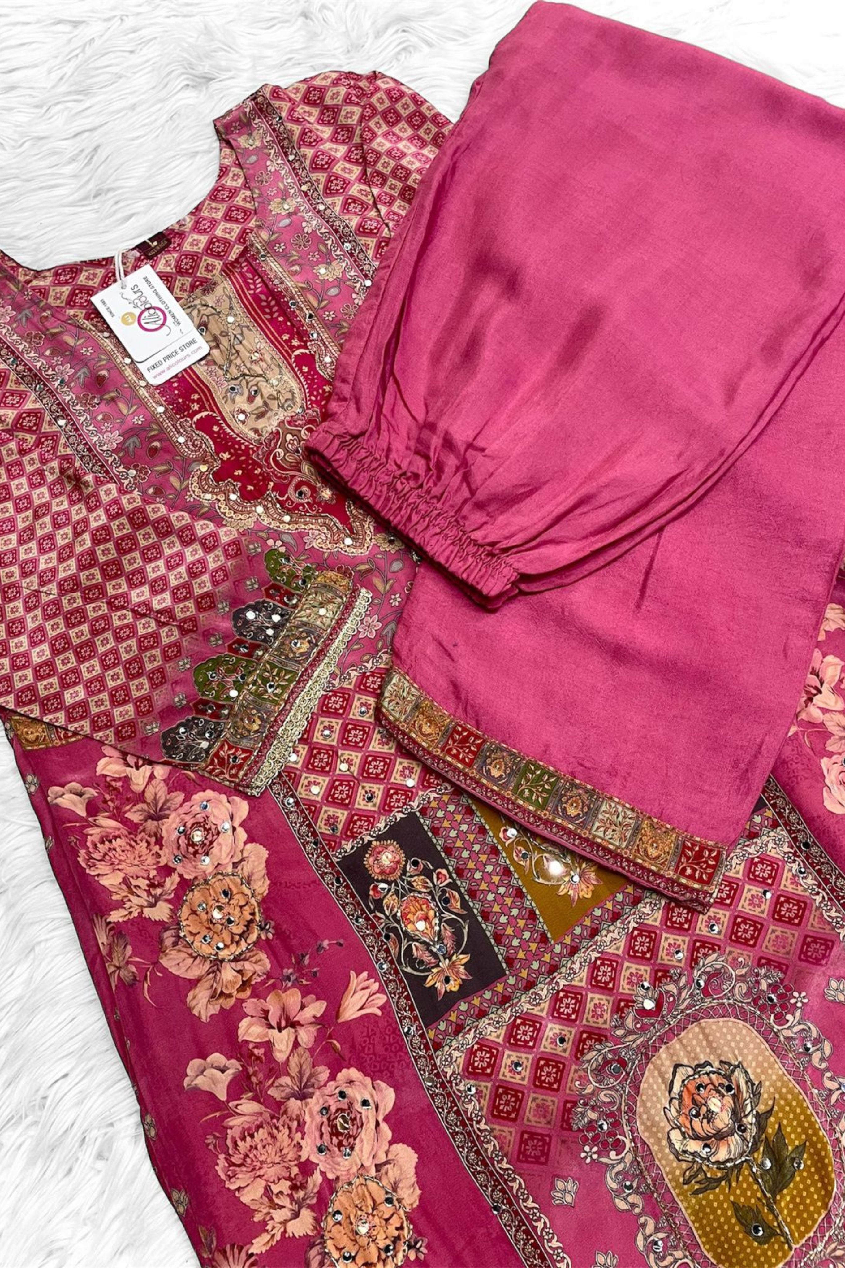 Royal Designer Floral Crepe Set - 1501