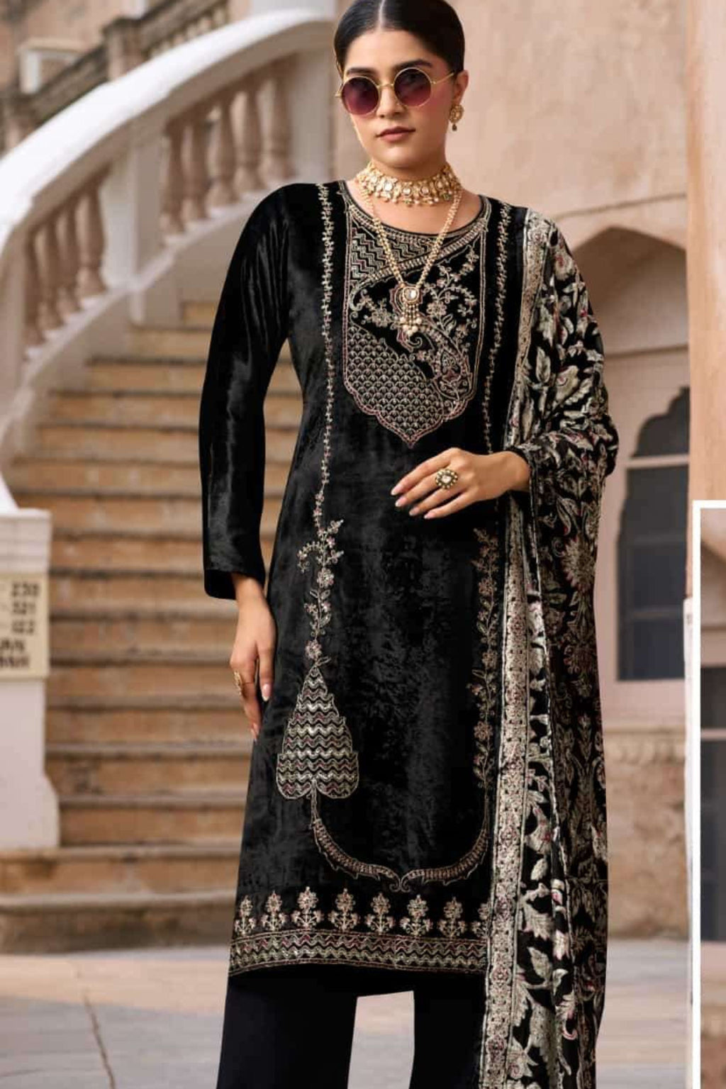 Embroidered Velvet Perfection