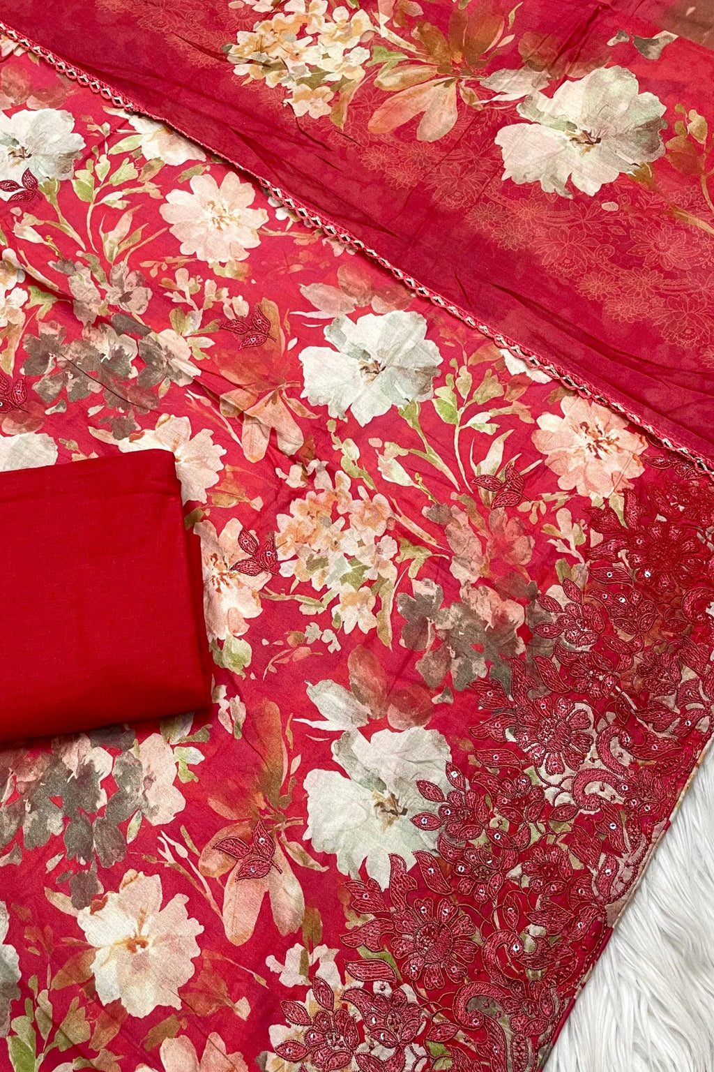 Red Floral Charm - Cotton Collection