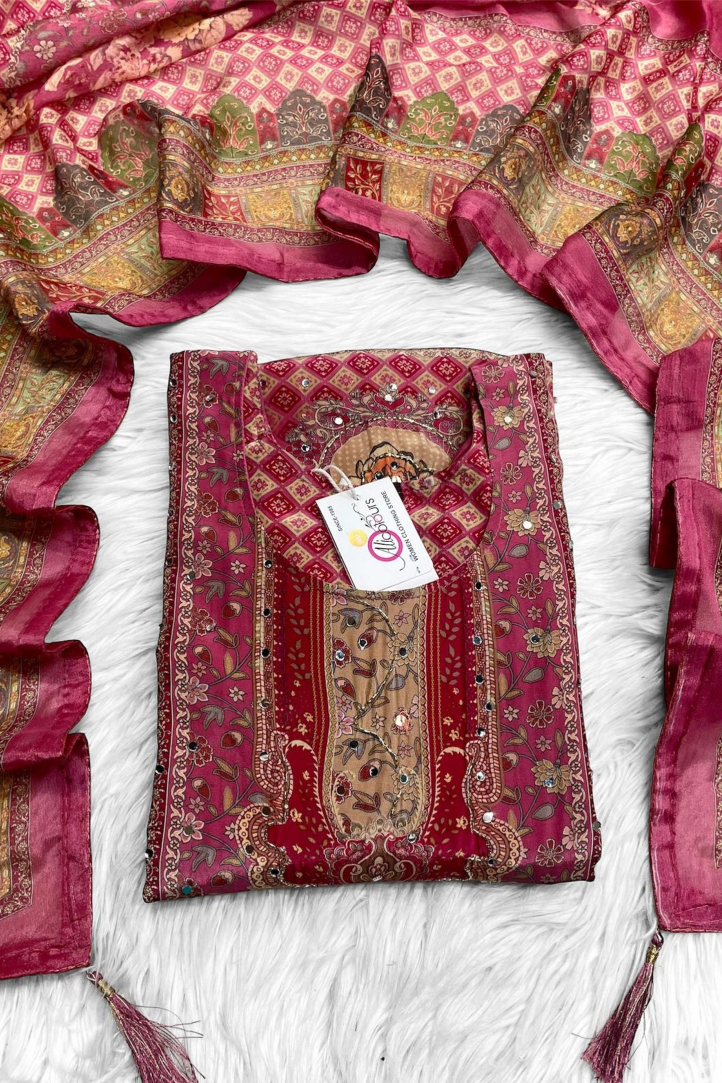 Royal Designer Floral Crepe Set - 1501