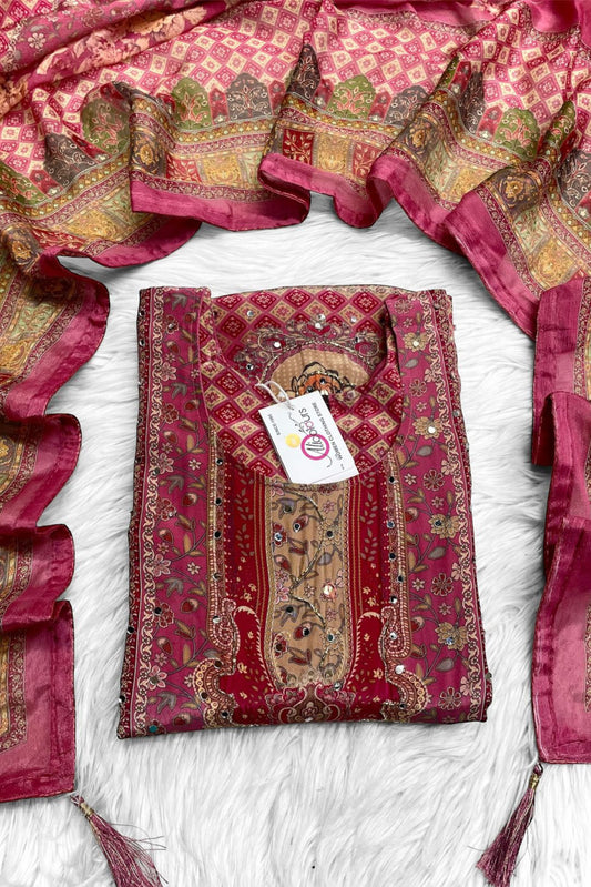 Royal Designer Floral Crepe Set - 1501