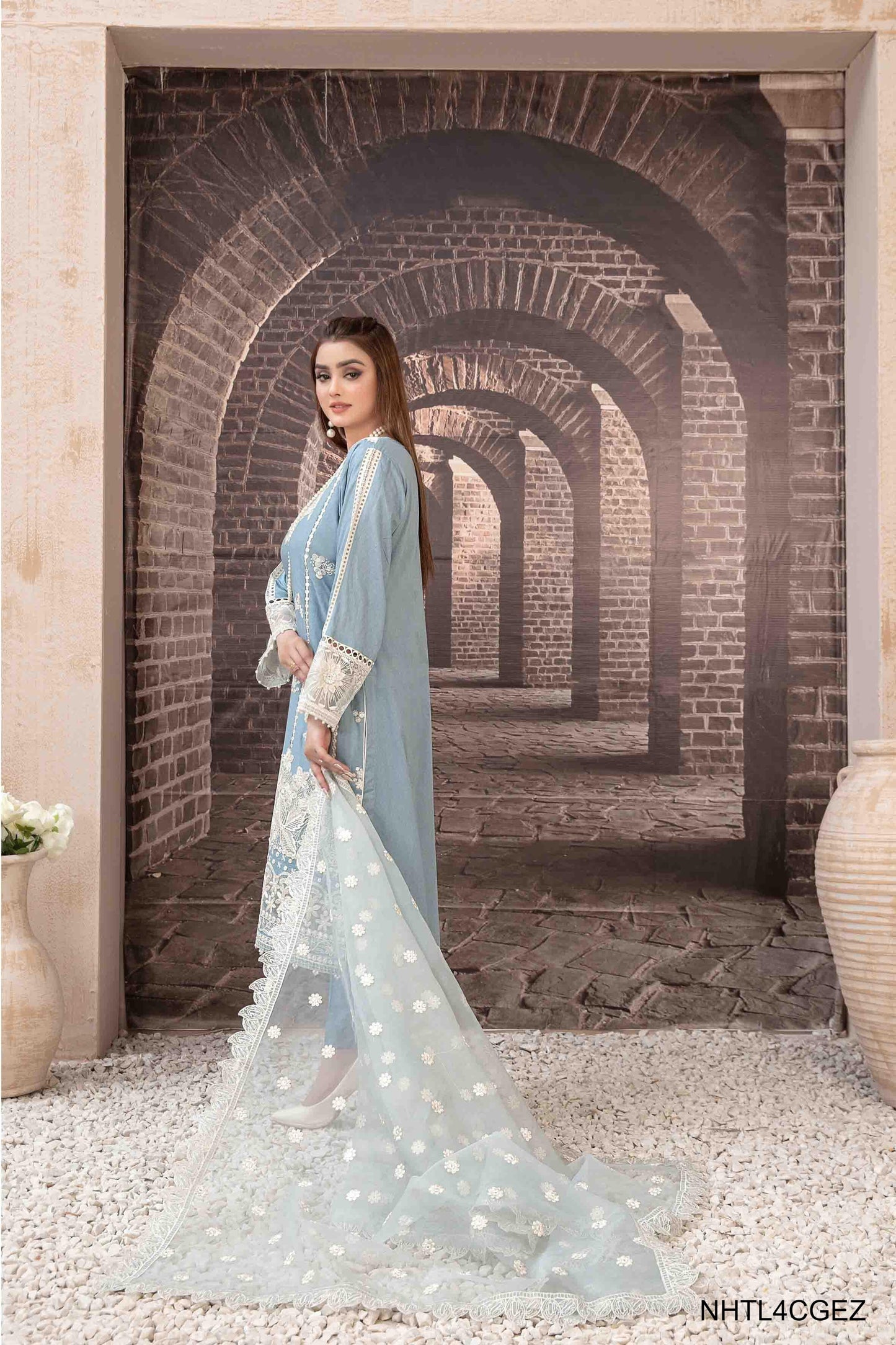 Nezarah Embroidered Fancy Dupatta D - 9158