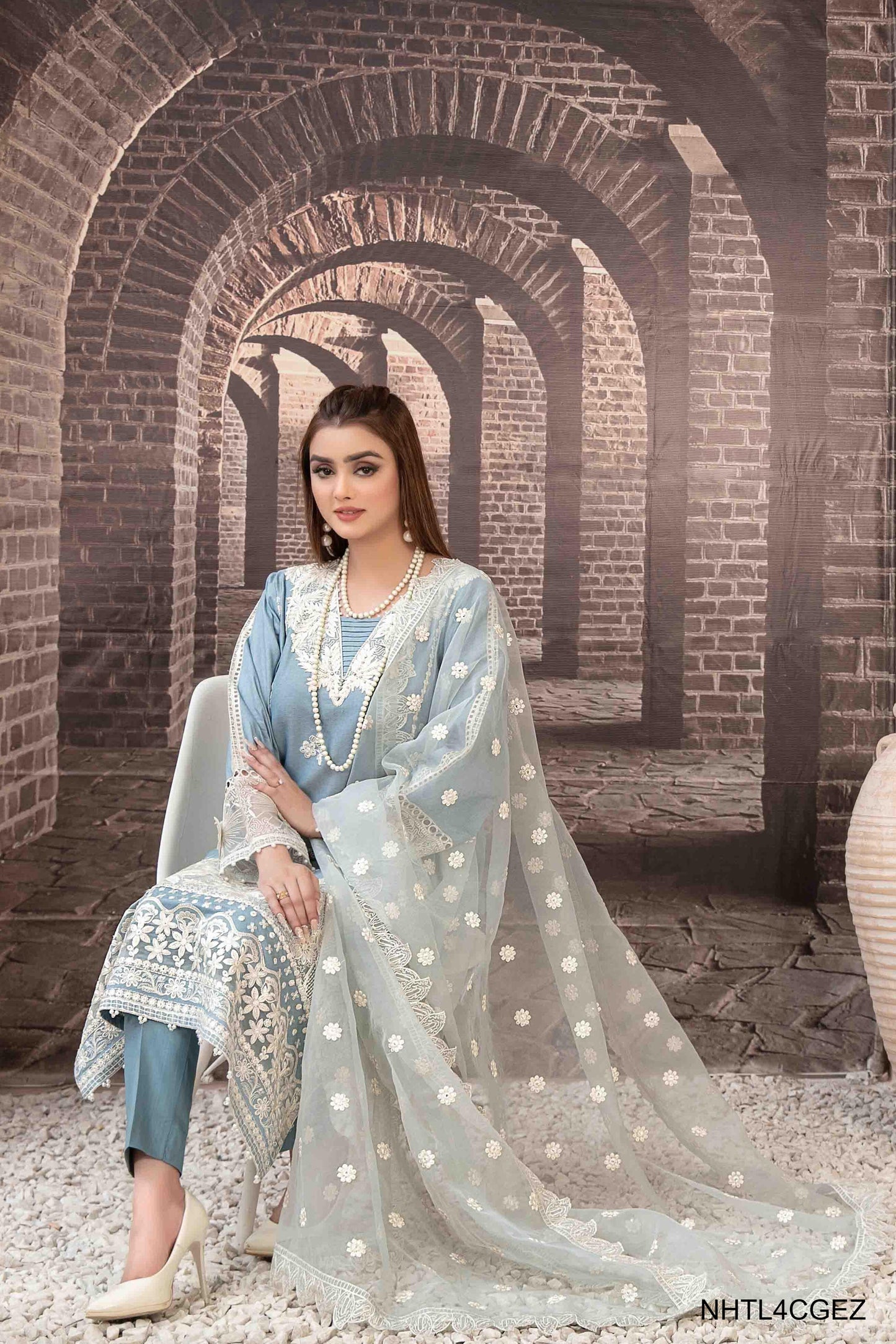 Nezarah Embroidered Fancy Dupatta D - 9158