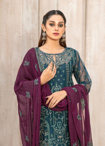 Mishkah by Tawakkal Fabrics Embroidered Organza Suits | D-9933