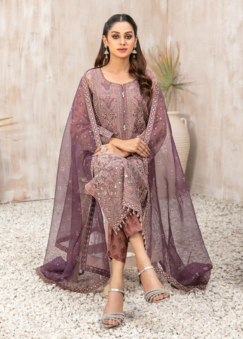 Mishkah by Tawakkal Fabrics Embroidered Organza Suits | D-9934