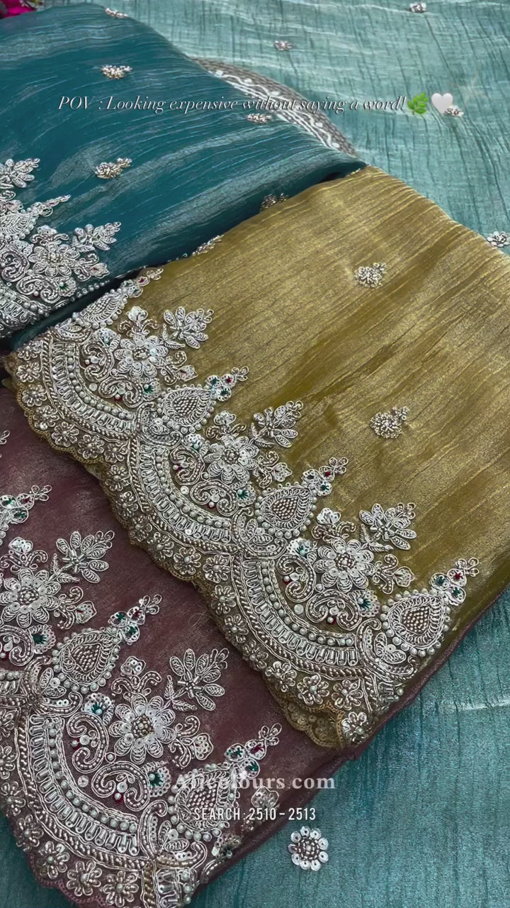Intricate zardozi handwork festive series | 2510-2513