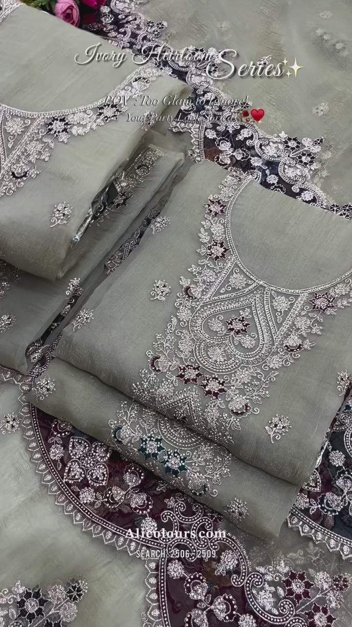 Ivory Heirloom Series Heavy Embroidered Party Collection | 2506-2509