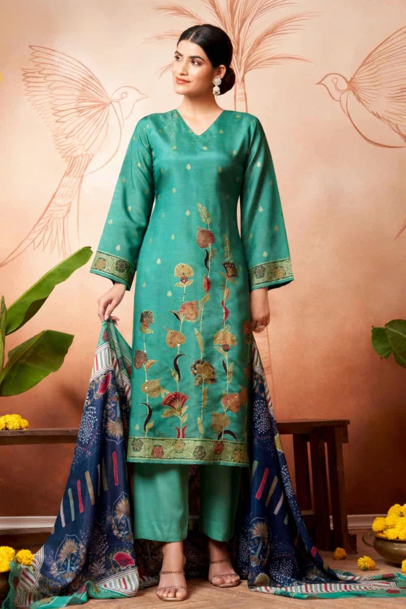 Gulrez Printed Crepe Silk Ensemble| 2503